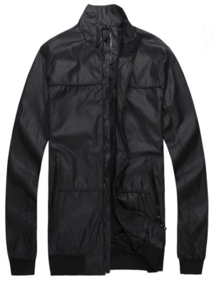 Black Men coat zip style